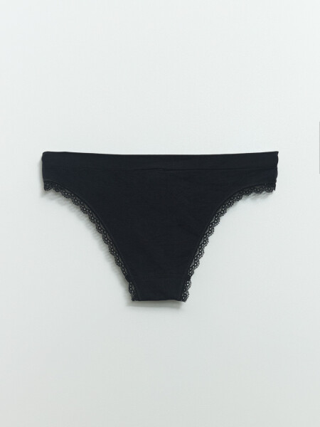Bombacha bikini encaje microfibra Negra