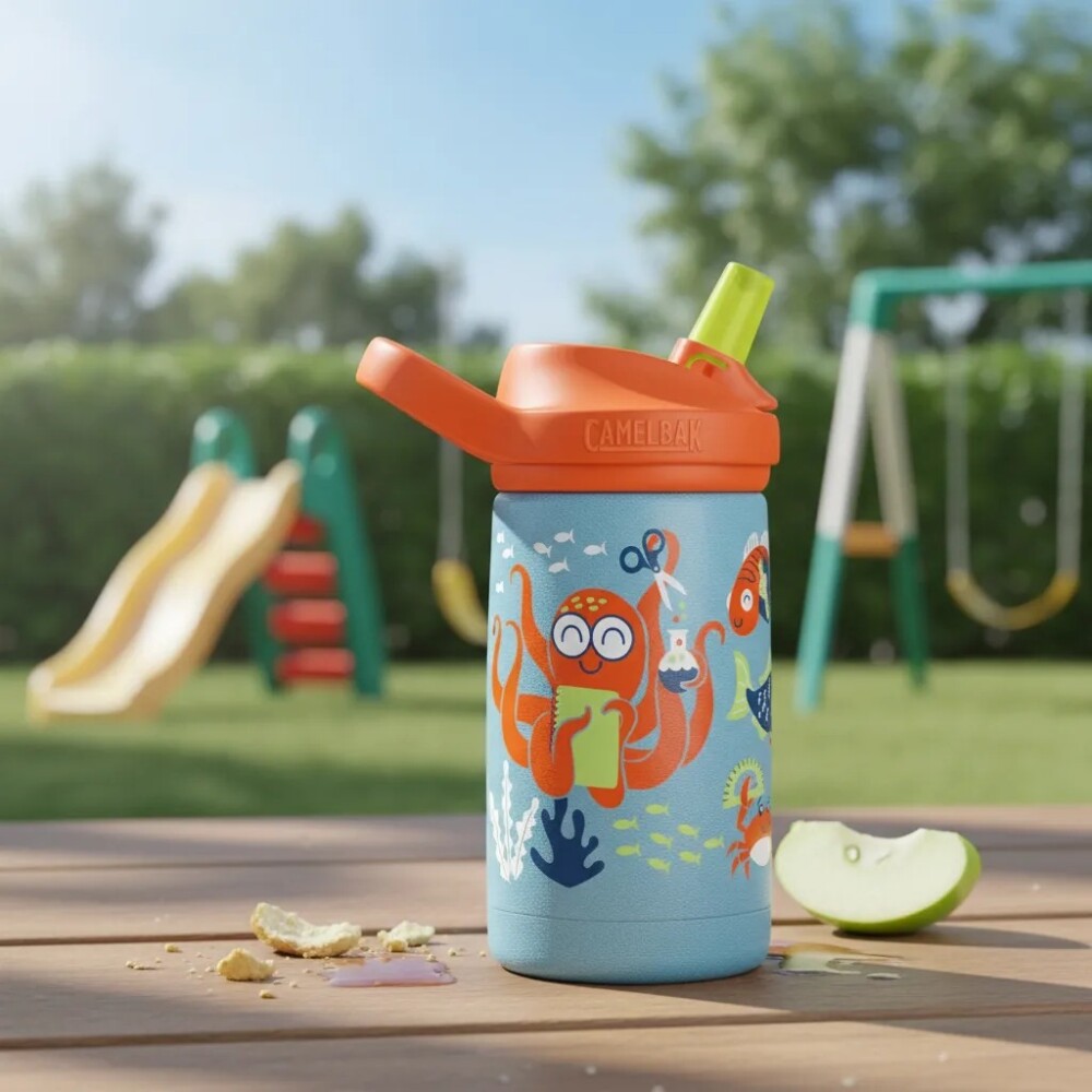 Vaso termico EDDY+ boquilla CAMELBACK shark naranja school
