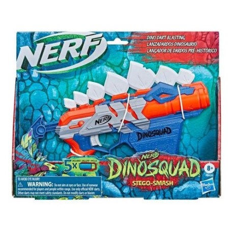 Lanzador de dardos de Juguete Nerf DinoSquad Stego-Smash con 5 dardos - Azul Azul