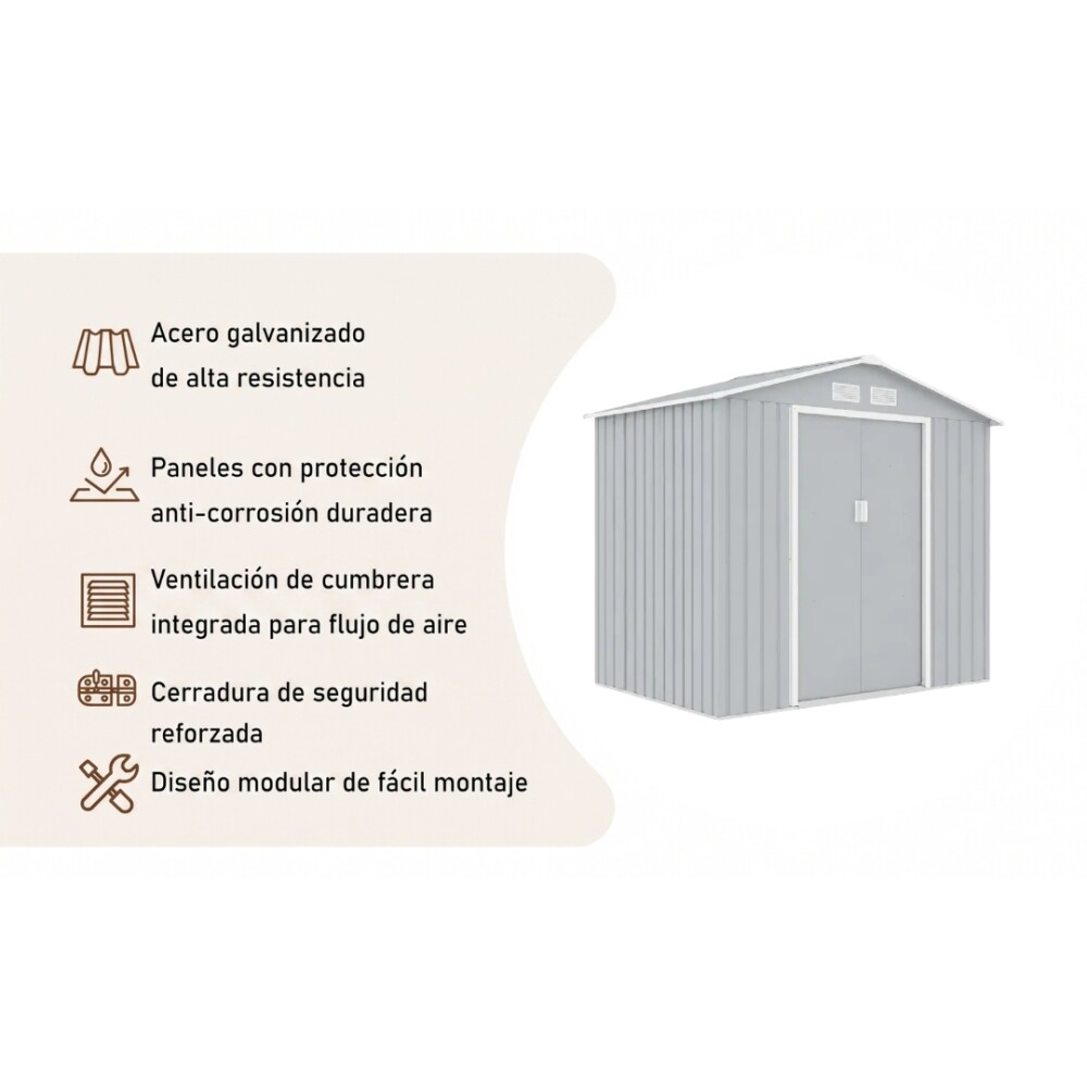 Galpón prefabricado Reforzado 2 Puertas ARCHER B Aluminio