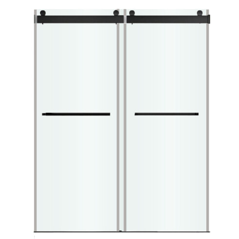 Mampara de Vidrio 8mm Negro Mate con Perfiles de Aluminio 140x200 cm GAMAS DE NEGRO
