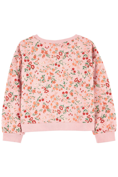 Buzo de algodón, manga larga, diseño floral. Talles 2-5T Sin color