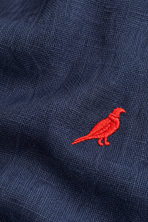 Camisa Lino Hudson Collar Navy