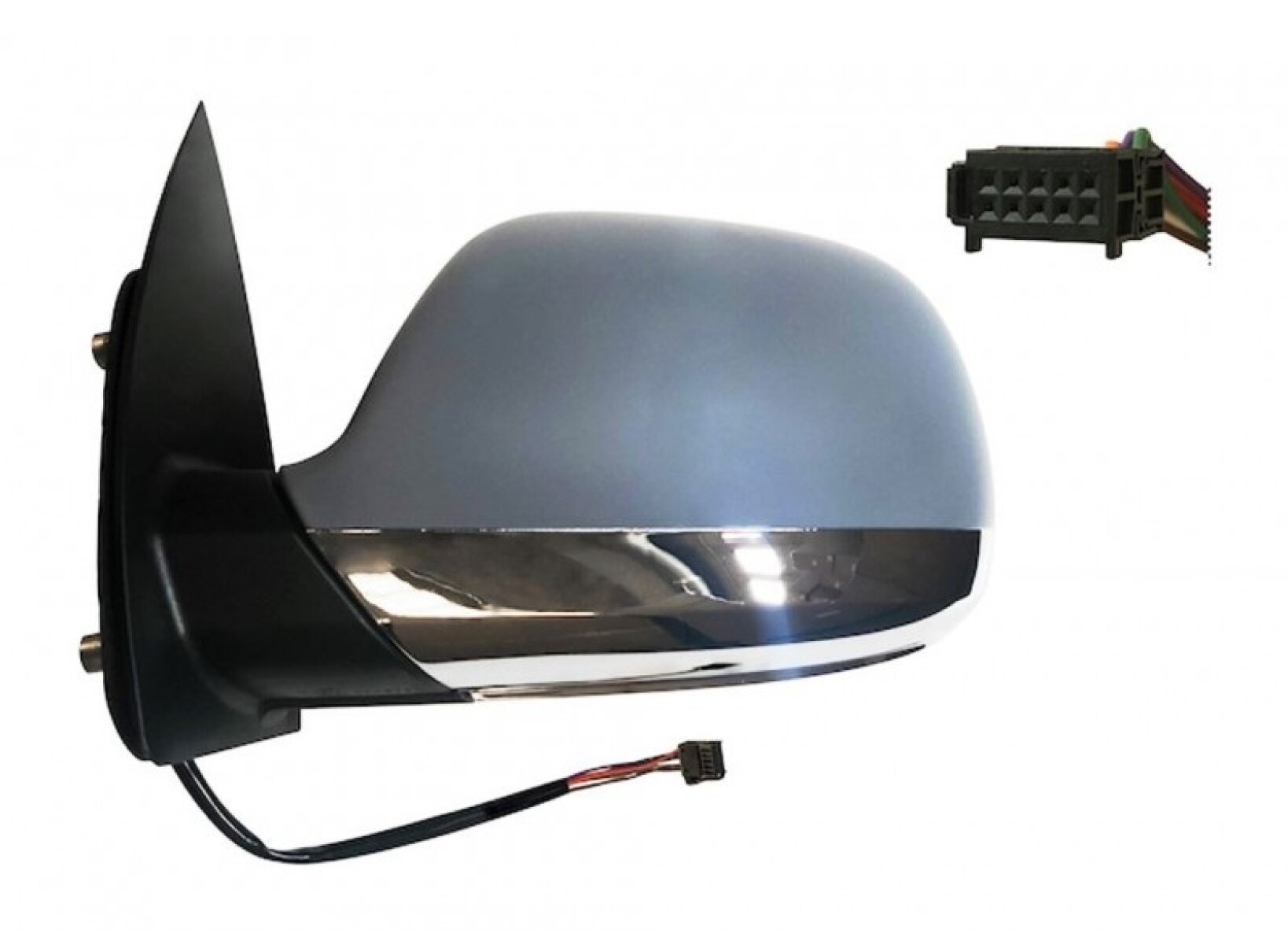 ESPEJO DERECHO AMAROK 17/... CROMADO CON ANTENA Y REBATIBLE 