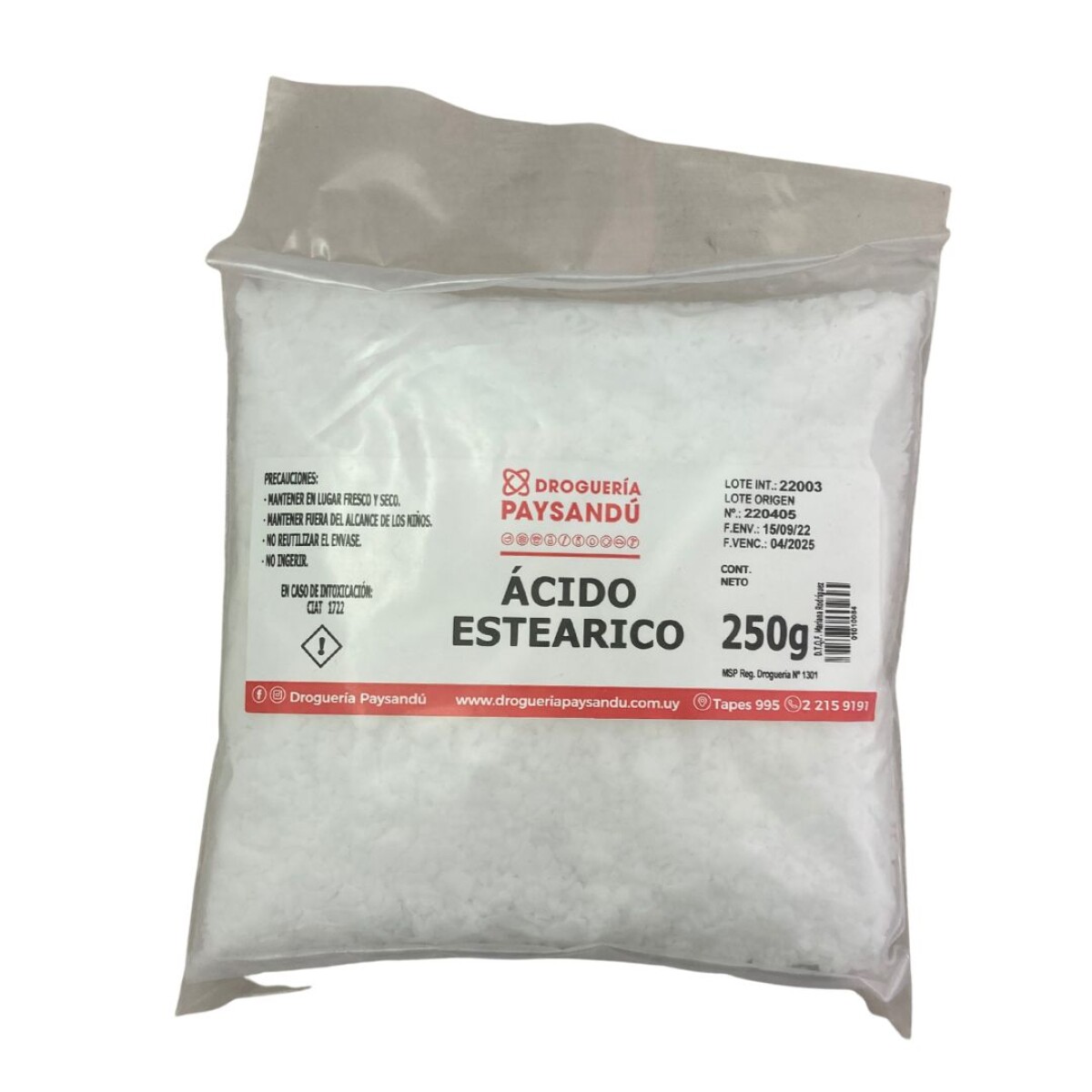 Ácido estearico 250 g 