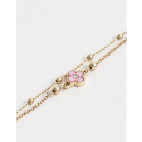 Pulsera Flexible Con Dije Flor Dorado