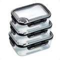 Set De Recipientes Aptos Heladera Microondas Herméticos 3 Unidades Set De Recipientes Aptos Heladera Microondas Herméticos 3 Unidades