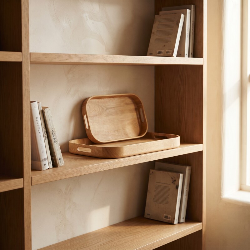 Bandeja de madera fresno rectangular Riga 40x28 cm