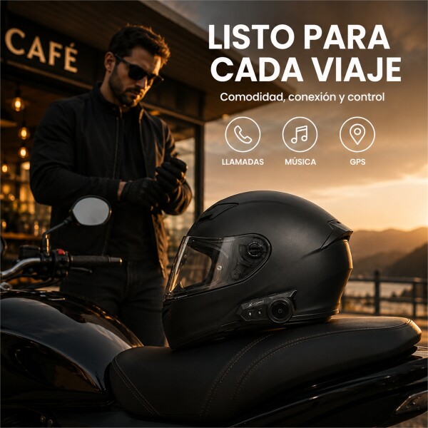 Intercomunicador Bluetooth X15 Pro para Casco de Moto Negro