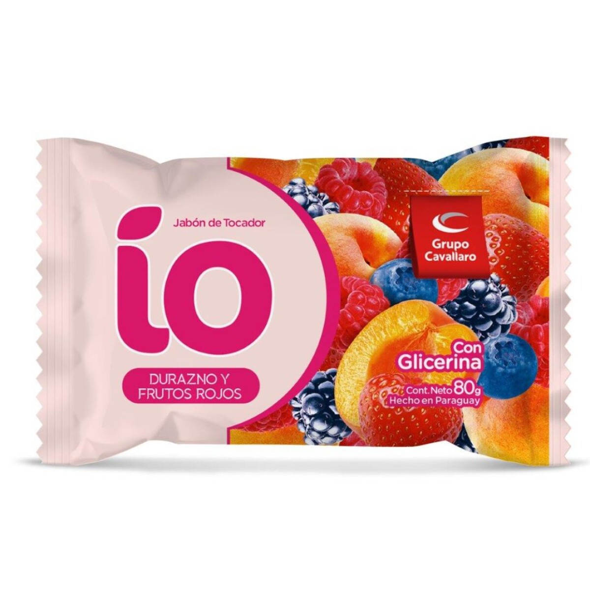 JABON DE TOCADOR IO DURAZNO Y FRUTOS ROJOS 80 GR 
