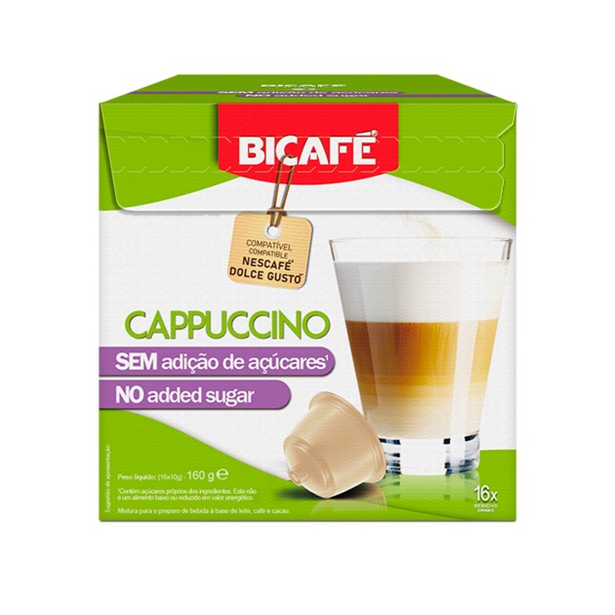 Cápsulas Café Bicafé Cappuccino sin Azúcar 