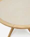 Mesa redonda Julieta de polycemento beige y madera maciza de acacia Ø 120 cm FSC 100% Mesa redonda Julieta de polycemento beige y madera maciza de acacia Ø 120 cm FSC 100%