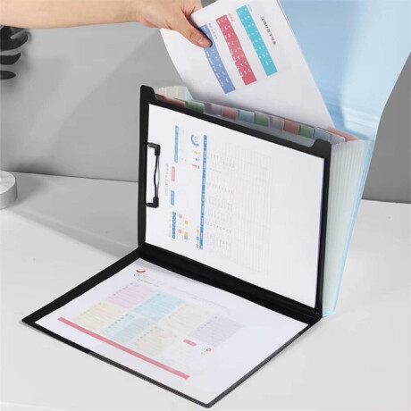 Carpeta con compartimentos y elastico colores pastel Rosado