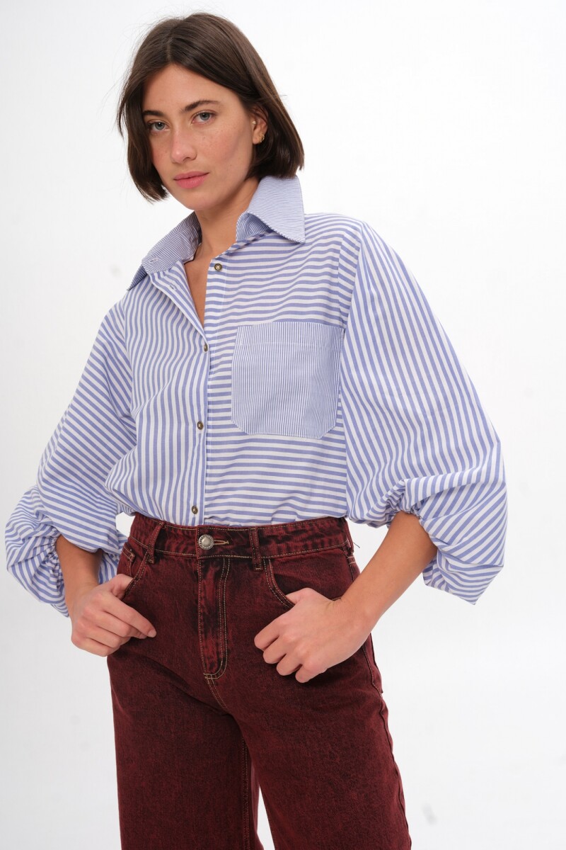 Camisa Alas Rayas Azul