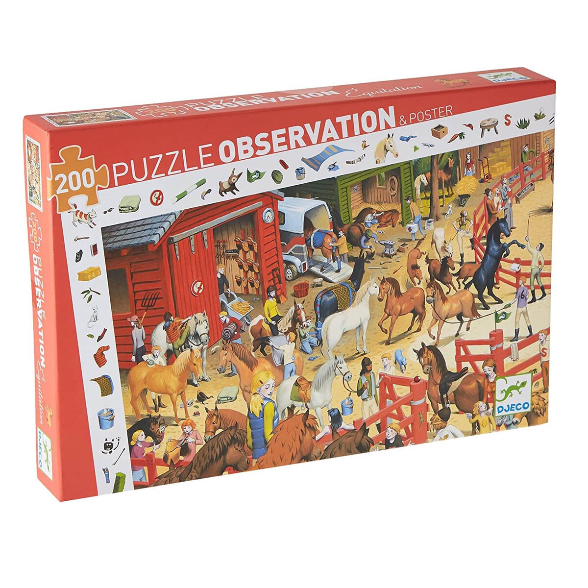 Puzzle Observación Equitación 200 piezas Djeco 