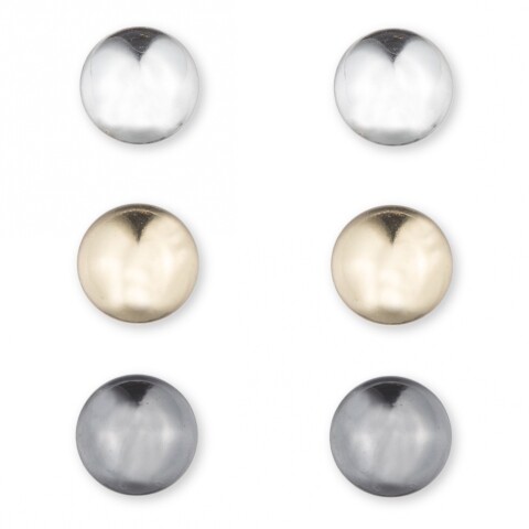 Pe Trio Studs - Slv/Gld/Hem Silver