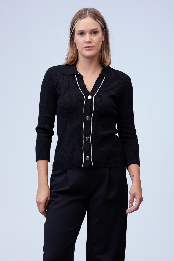 Cardigan Botones NEGRO/BLANCO