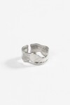 Anillo irregular acero ajustable plateado
