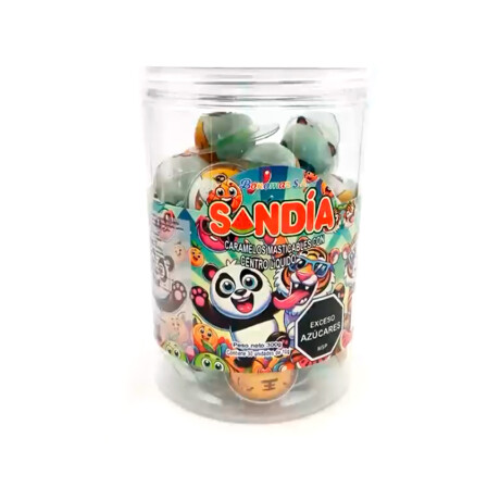CARAMELO CAPSULAS MASTICABLE. C/LIQUIDO 30PCS, POTE 300GRS Sandias y Osos