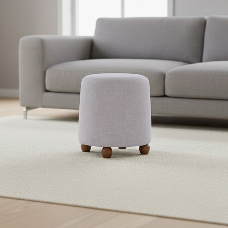 PUFF TELA-Y-MADERA NATURAL-BEIGE NOX NATURAL
