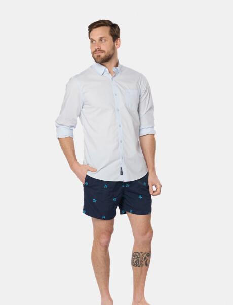 SHOR DE BAÑO BORDADO Azul