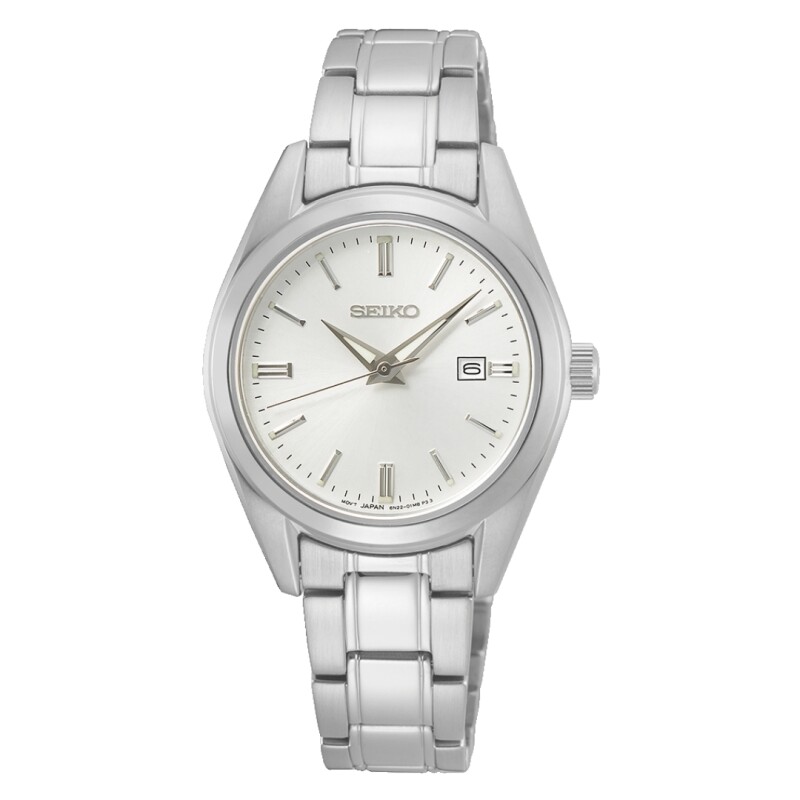 Reloj Seiko SUR633P1 para mujer con correa de acero plateada Plateado