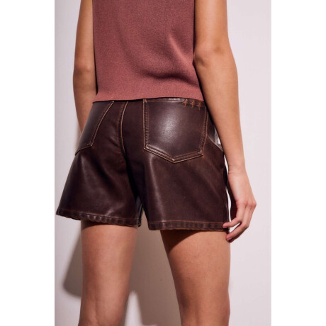 Short Cuero Vegano Marron