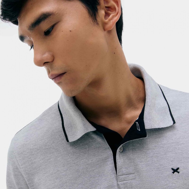 CAMISA POLO MM MASC CINZA CLARO