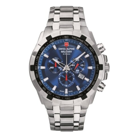 Reloj Swiss Alpine Military Star Fighter 7043.9135 para hombre con correa de acero Azul