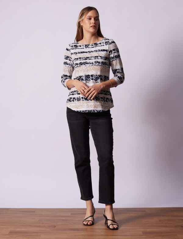 Remera Algodon Printed BEIGE/MULTI