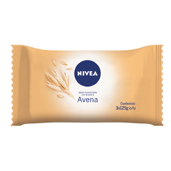 nivea jabon avena 125 gr cj x 3 unid.
