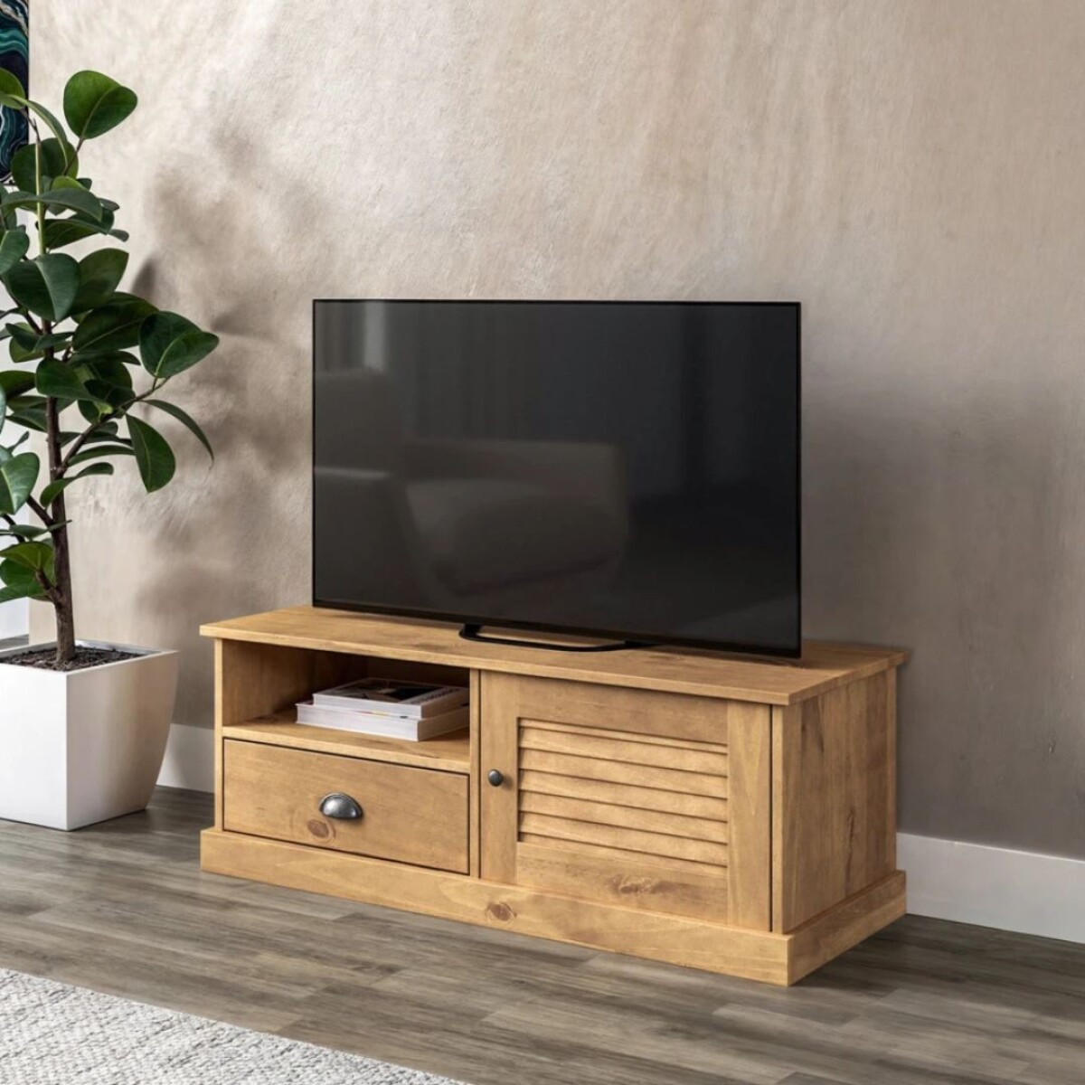 Rack de TV 1 Puerta 1 Cajón - Línea Valenciana - Natural 