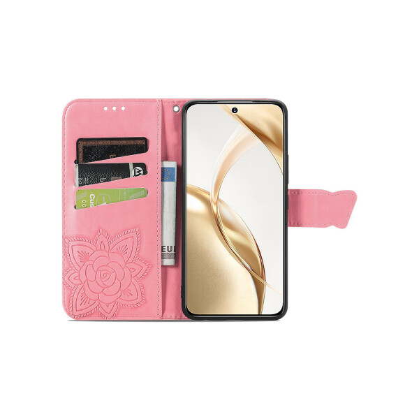 Flip cover para Honor 200 diseño mariposa color rosa Flip Cover Para Honor 200 Diseño Mariposa Color Rosa