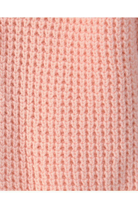 Saco de punto con capucha, rosado, diseño oso Sin color