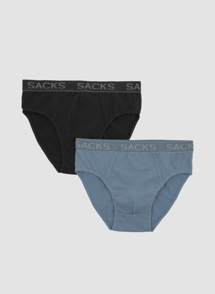 Pack x2 slips algodón elastano Azul piedra