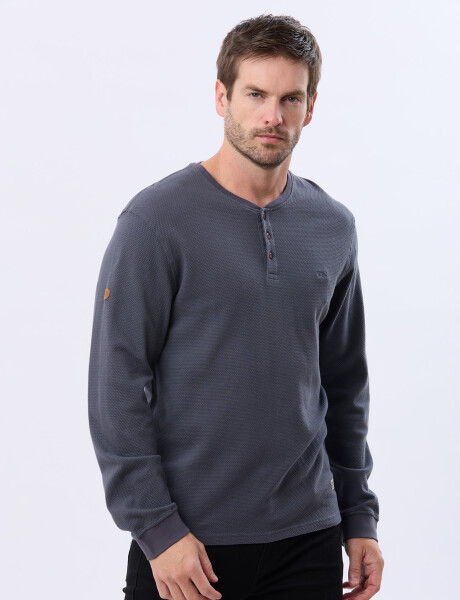 REMERA TEXTURADA DE ALGODÓN Azul