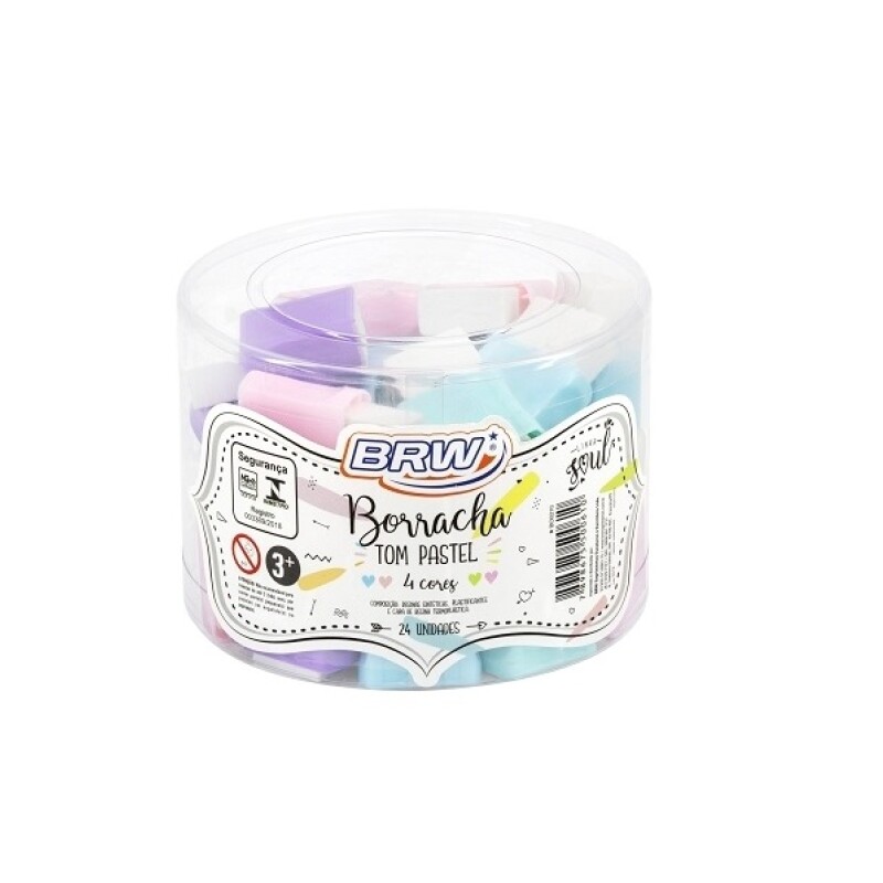 Goma de Borrar BRW Pastel con Funda Plástica GOMA DE BORRAR BRW CON FUNDA PLASTICA PASTEL