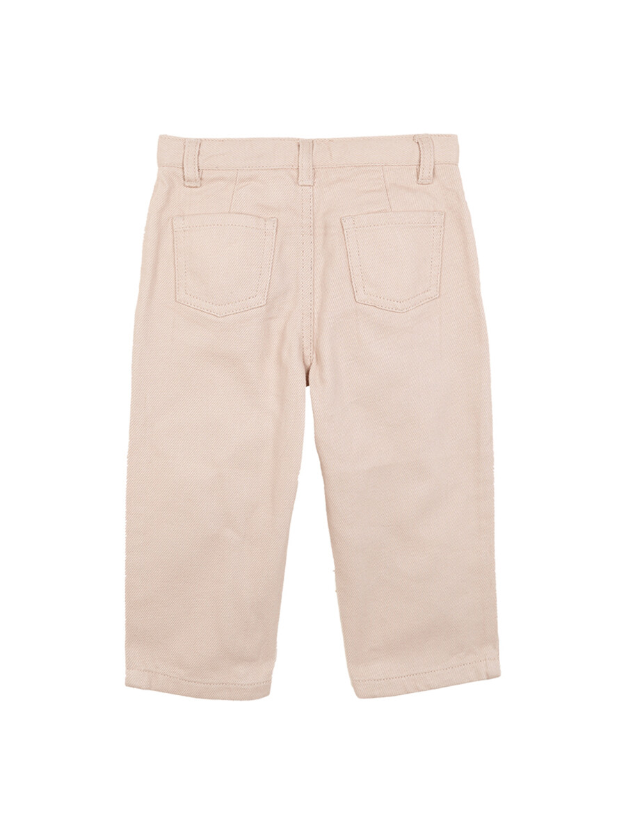 Pantalon Recto Con Bordados Piedra