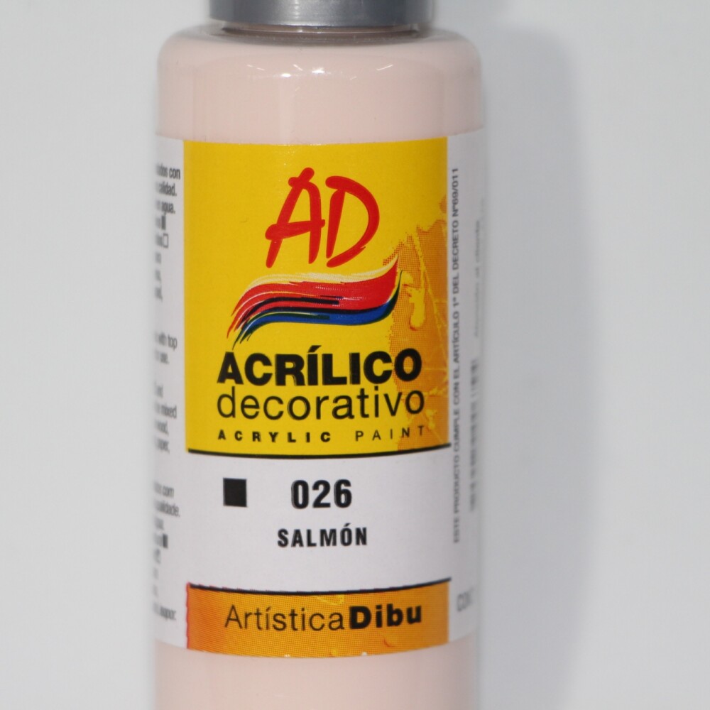 PINTURA ACRILICA ARTISTICA DIBU 60 ML. DIFERENTES COLORES COLOR SALMON 026
