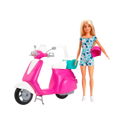 Muñeca Barbie En Moto Scooter Muñeca Barbie En Moto Scooter