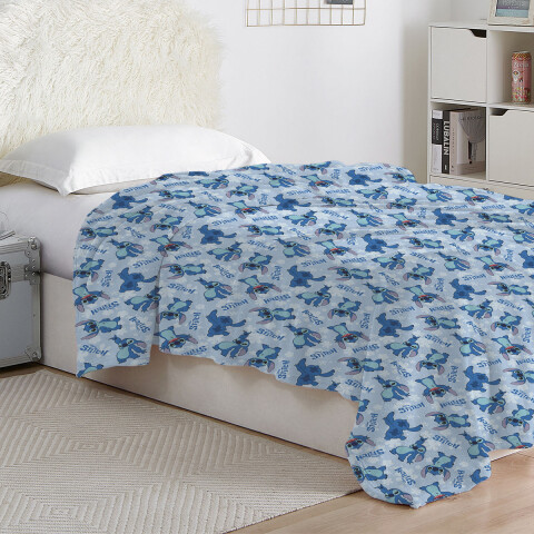 Frazada Coral Infantil 1 Plaza 150 x 200 cm Stitch