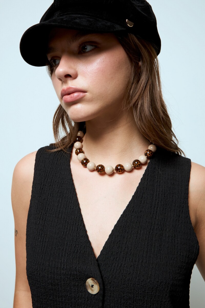 Collar borlas resina - carey 