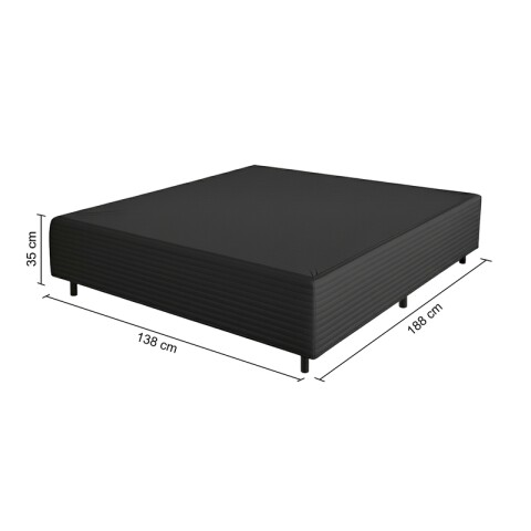 Base Box para Colchón de 2 Plazas Matrimonial - Madera Revestida en Poliéster Negro Base Box para Colchón de 2 Plazas Matrimonial - Madera Revestida en Poliéster Negro