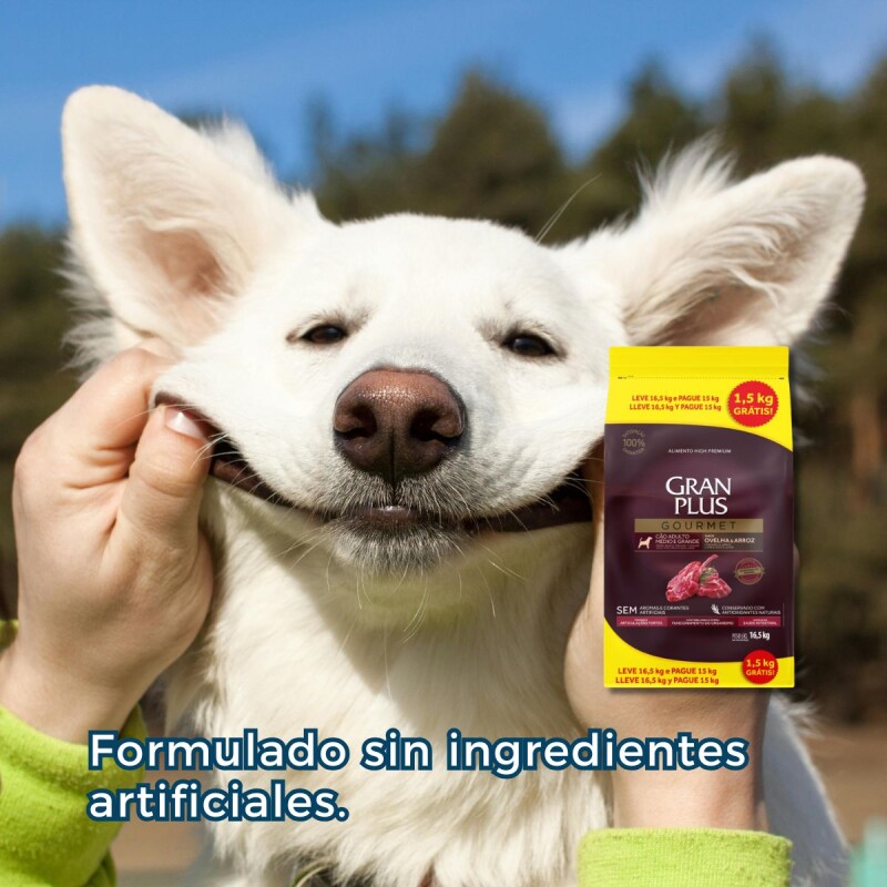 GRAN PLUS GOURMET AD. RAZA MEDIANO GRANDE CORDERO 15 + 1.5 KGS GRAN PLUS GOURMET AD. RAZA MEDIANO GRANDE CORDERO 15 + 1.5 KGS