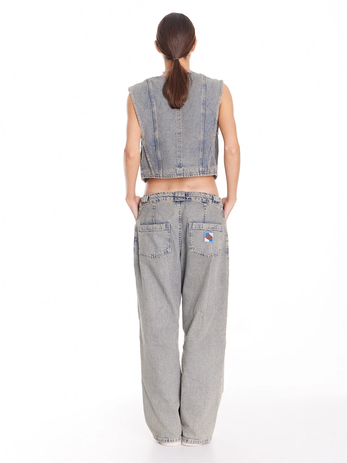 Chaleco Poli Denim Washed azul s