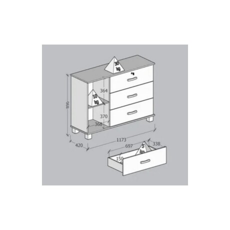 COMODA FINESTRA BRONZE 3 CAJONES 1 PUERTA FREIJO COMODA FINESTRA BRONZE 3 CAJONES 1 PUERTA FREIJO