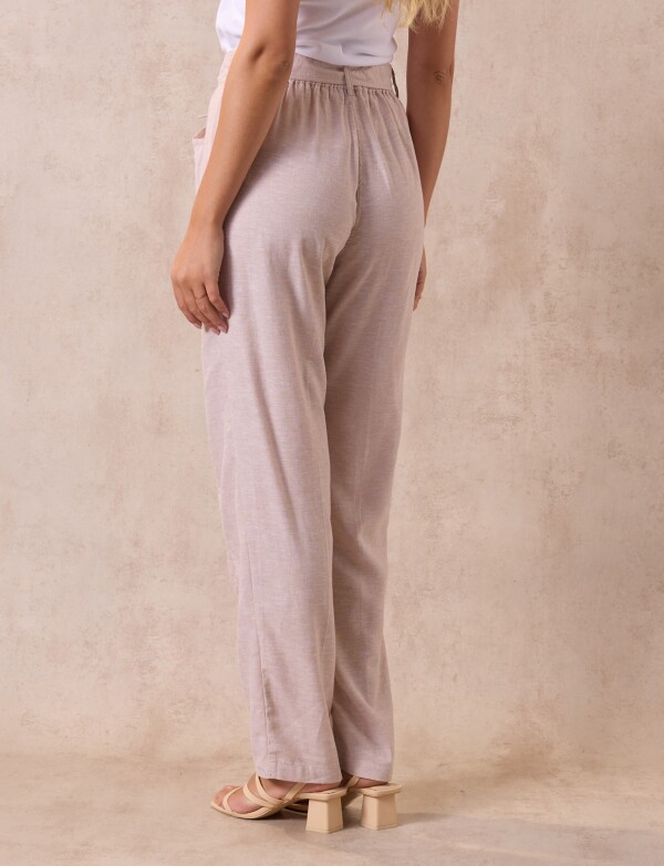 Pantalon Lino Lazo BEIGE
