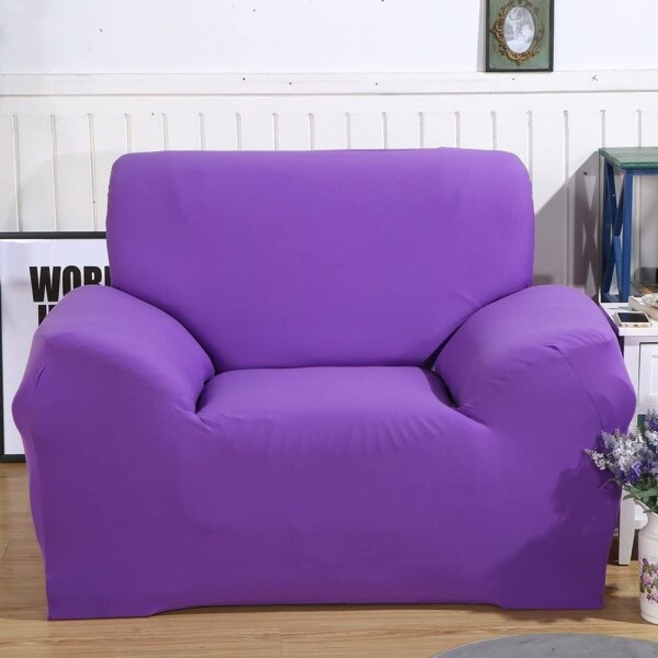 Pack X2 Funda Forro Cubre Sillon Sofa 1 Cuerpo Elastizada Color Variante Violeta