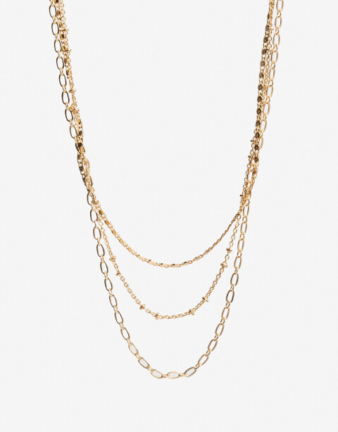 Collares Cortos Metal Set De Mix Collares - Dorado
