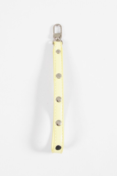 Llavero de PU con tachas amarillo